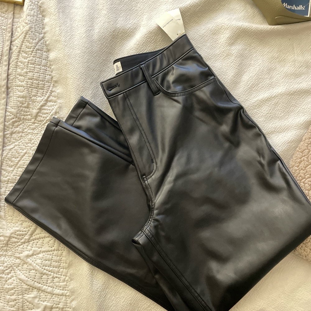 Abercrombie & Fitch Black Faux Leather Pants